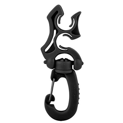 Image of Keenso Scuba Diving Double hose Holder with Clip, BCD clip Regulator Retainer Buckle Hook for Dive Snorkeling(Black) divingdiving