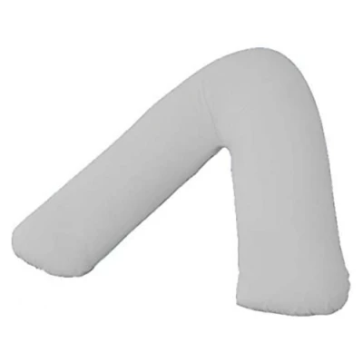 Image of AmigoZone Plain Polycotton Back &amp; Neck Support V Shaped Pillowcase Orthopedic/Pregnency/Nursing Pillow Case (Silver)