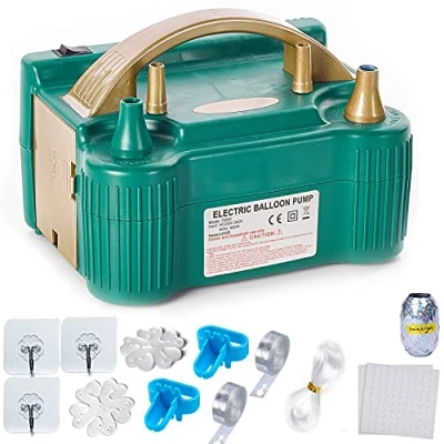 Image of LAttLiv Electric Balloon Pump, 220V 240V 600W Pump Electric, 18 pcs Arch Kit, Decorating Strip, Portable Inflator, Dual Nozzle Air for Garland