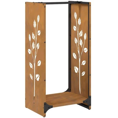 Image of vidaXL Firewood Rack 40x30x80 cm Stainless Steel