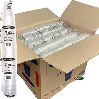 Image of Majestic 3000x 7oz Strong Disposable Clear Plastic Drink Cups for Events, Parties, Water Coolers