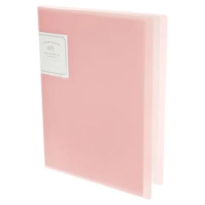 Image of M&amp;G 20 Pocket Binder with PP Plastic Sleeves A4(Pink), Art Portfolio Folder Clear Sheet Protectors, Display 40 Pages for Organizing Documents, 310x235x16mm