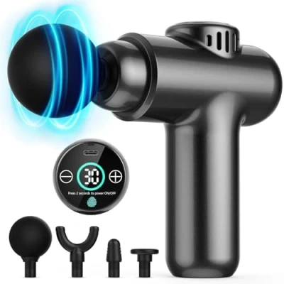 Image of Massage Gun Deep Tissue, Muscle Percussion Massager Handheld 30 Speeds with LCD Touch Screen for Home Office Workout Body Neck Shoulder Relax Pain Relief