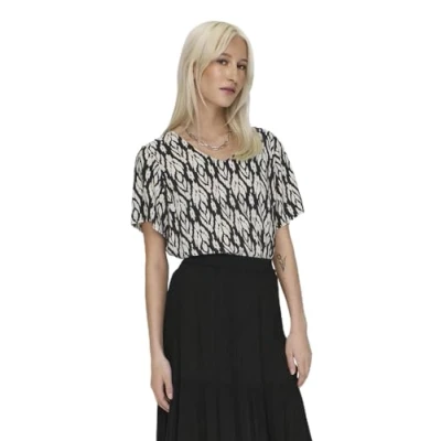 Image of ONLY Women&#039;s Onlsusan S/S V Neck top WVN Noos T Shirt, Black, S