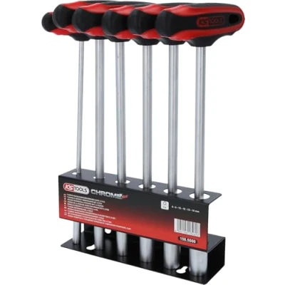 Image of KS Tools 158.5000 CHROMEplus T handle socket key set, 6 pcs, 14mm