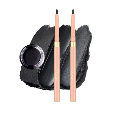 Image of OULAC Matte Black Eye Liner Pencils &amp; Eyeshadow Set, Waterproof, Smudge proof Retractable Eyeliner Lasts 24H +, Highly Pigmented and Smooth, Long lasting Formula, Vegan