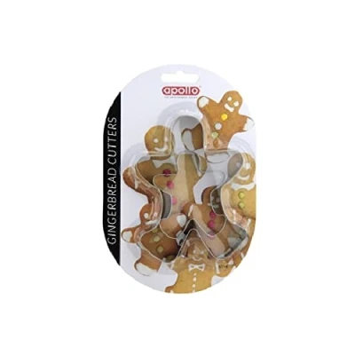 Image of Gingerbread Man Biscuit/Cookie Dough Cutter Set for Home, Kitchen or Christmas