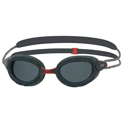 Image of Zoggs Predator Adult Swimming Goggle, UV protection Swim goggles, Pulley Adjust Comfort Goggles Straps, Fog Free Goggle Lenses, Adults Ultra Fit, Smoke Polarised, Grey/Grey, Regular