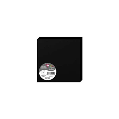 Image of Clairefontaine Ref 2805C Pollen Folded Card (Pack of 25 Sheets) 135 x 135mm Sized, 210gsm Card, Inkjet &amp; Laser Printer Compatible, Acid Free Black