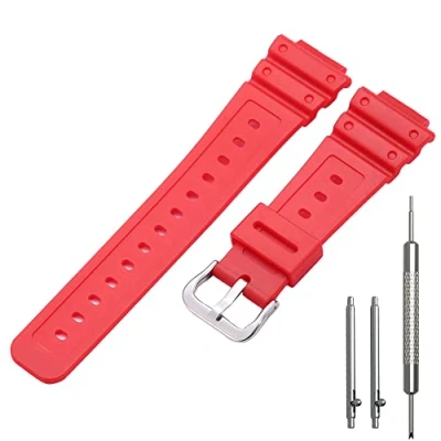 Image of WRISTARMOR Resin Strap Compatible with Caiso G shock GA2100 GA2110 Men&#039;s Rubber Replacement Bracelet Sport Waterproof WatchBand（Red）