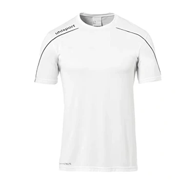Image of Uhlsport Stream 22 Short Sleeve Jersey Men, Azure Blue/White, Moisture Wicking Crew Neck Dry Tech, Size XXXL