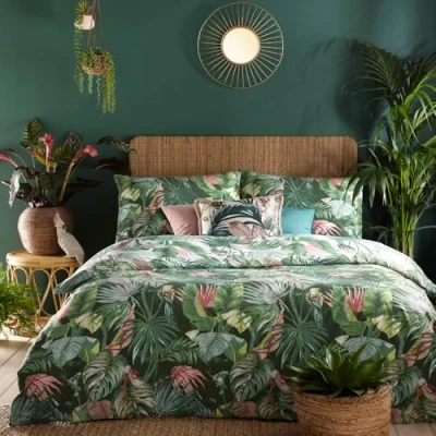 Image of furn. Amazonia Duvet Cover and Pillowcase Set, Jade, Single