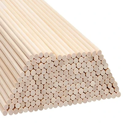 Image of Belle Vous Natural Round Wood Dowel Rods (200 Pack) 18cm / 7.09 Inches Extra Long Unfinished 5mm Wooden Craft Sticks Dowels for Woodcraft, Art Projects, Decorations &amp; DIY Crafts