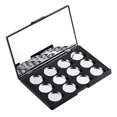Image of Allwon Empty Magnetic Eyeshadow Makeup Palette with Mirror and 12Pcs 26mm Round Metal Pans