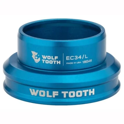 Image of Wolf Tooth Premium EC Headsets External Cup EC34/30 Lower Blue Lightweight Aluminium Headset Stainless Steel Bearings Wide Colour Range