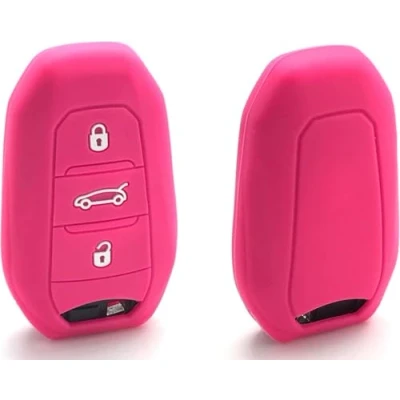 Image of Nordecco Silicone Key Case Fits OPEL Corsa F ASTRA L VI 70 plate Jeep Avenger 3 Buttons Keyless Remote (Hot Pink)
