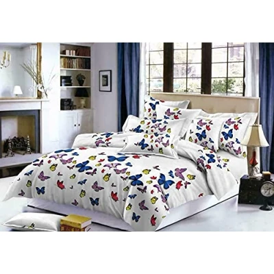 Image of swift 4 Piece 3D Effect Duvet Quilt Cover Complete Bedding Set Butterflies Printed 313 Double