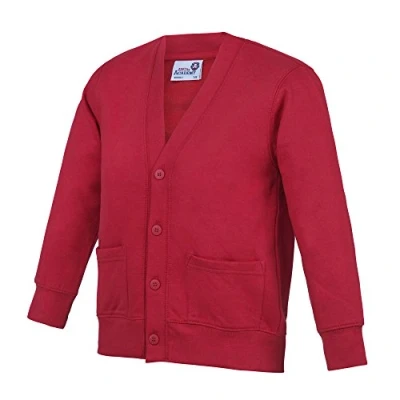 Image of AWDis Academy Childrens/Kids Button Up School Cardigan (13 Years) (Red)