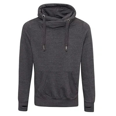 Image of AWDis Just Hoods JH021 Unisex Cross Neck Hoodie Charcoal 2XL