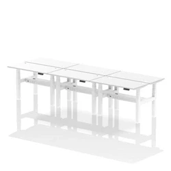 Image of Air B2B 1200x600mm Height Adjustable 6P Bench Desk CP White/White