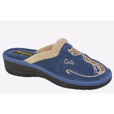 Image of Sleepers LORNA Ladies Mule Slippers Navy