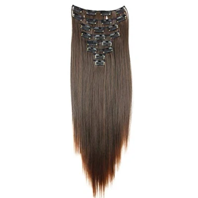 Image of CAISHA XL 24&quot; 7 Pieces Set CLIP IN EXTENSIONS Hairpiece Straight Brown Mix CE18