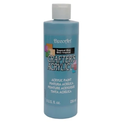 Image of Deco Art Crafter&#039;s Acrylic All Purpose Paint, 8 Ounces Blue (Tropical Blue)