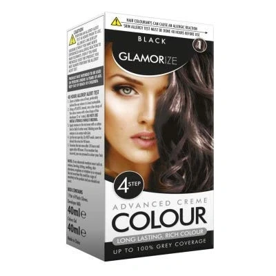Image of Glamorize Women Hair Dye Black No.1 1pk Permanent Naturally Beautiful Color Rich Shining Professional Long Lasting Safe on Scalp