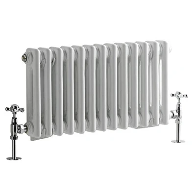Image of Milano Windsor White Cast Iron Style Horizontal Double Column Radiator 300mm x 605mm