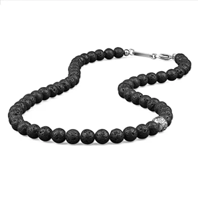 Image of GAVU Lava Crystal Beaded Necklace for Men 50cm