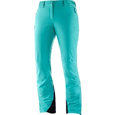 Image of Salomon Women&#039;S Ski Trousers, Icemany W, Synthetic Blend, Turquoise (Blue Turquoise), Size XL/R, LC1211500