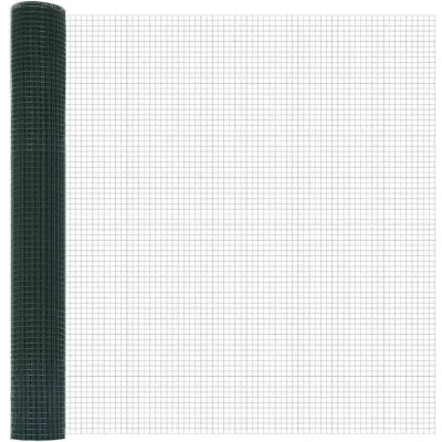 Image of vidaXL Welded Wire Fence Green 1,2x25 m Steel