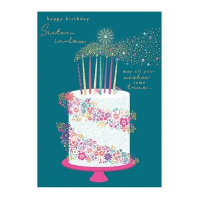 Image of Words &#039;n&#039; Wishes Traditional Sister in Law Birthday Card, Card for Law, Multi Coloured 22 x 15.8 cms