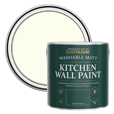 Image of Rust Oleum Off White Washable Kitchen Wall Paint in Matt Finish Antique 2.5L
