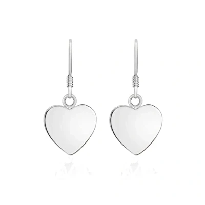 Image of Tuscany Silver Women&#039;s Sterling Polished Heart Drop Earrings