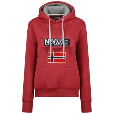 Image of Geographical Norway Gadrien Lady Women&#039;s Zip Hoodie Pockets Sweatshirt Sweater Warm Jacket Spring Summer Autumn Winter Season (Burgundy XXL)