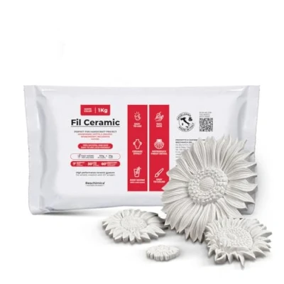 Image of Non Toxic Plaster Powder for Pouring, Air Drying, Odorless Ceramic Plaster, Hobby Use and Creative Projects, White, DIY (1 kg)