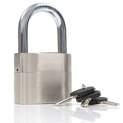 Image of Heavy Duty Stainless Steel Alarmed 63mm Padlock Loud Motion Sensor 110dB Alarm Lock