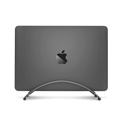 Image of Twelve South BookArc for MacBook Space saving vertical stand to organize work &amp; home office Apple MacBooks, *Now compatible with M1 MacBooks* (space grey)