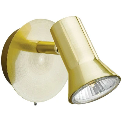 Image of Firstlight Magnum Modern Style Wall Spotlight with On/Off Switch Brushed Brass
