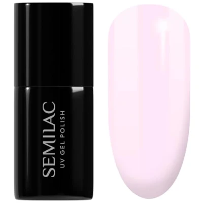 Image of SEMILAC 157 Little Rosie Pastel Pink Nail UV Gel Polish Long Lasting and Easy to Apply Soak off UV/Led Perfect for Home Professional Manicure Pedicure 7 ml