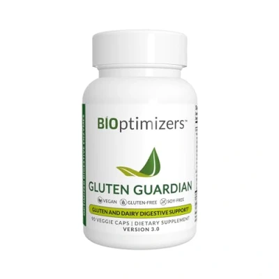 Image of BiOptimizers Gluten Guardian 3.0 Enzyme Supplement for Digestion Contains DPP IV to Digest Wheat, Barley &amp; Other Cereal Grains Helps Prevent Bloating, Gas Indigestion 90 Capsules