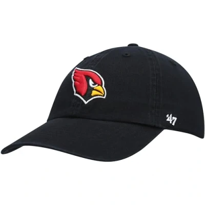 Image of 47 NFL Arizona Cardinals Clean Up Unisex Baseball Cap, Adjustable Buckle Strap, Team Logo, Colour Black