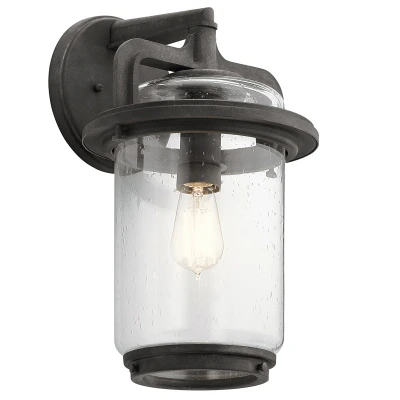 Image of Kichler Andover Outdoor 1 Light Wall Lantern Weathered Zinc IP44