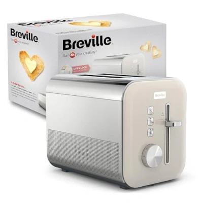 Image of Breville VTT967 High Gloss 2 Slice Toaster Cream