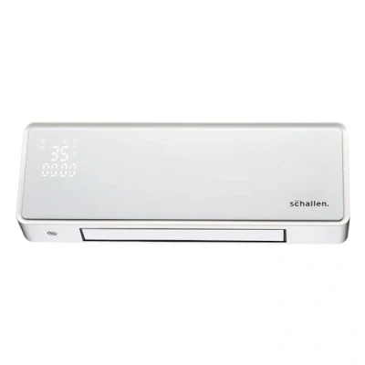 Image of Schallen Oscillating Wall Mounted Over Door PTC Heater with LED Digital Display, 24 Hour Timer and Remote Control (White)