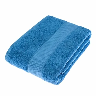 Image of HOMESCAPES Cobalt Blue Turkish Cotton Bath Sheet Super Soft Thick &amp; Absorbent 500 GSM Towel Heavy Weight for everyday Luxury