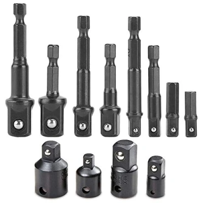 Image of Mesee Impact Socket Adapter Set, 12 in 1 Air Ratchet Wrenches Conversion Tool 1/4&#039;&#039; 3/8&#039;&#039; 1/2&#039;&#039; Extension Bar Set &amp; Drive Converter Reducer