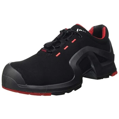 Image of Uvex Unisex Scarpa Bassa 1 x tended Support S3 SRC W12 Low Shoe, Nero, Rosso, 9 UK