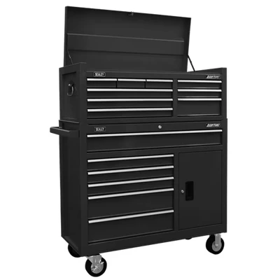 Image of American Pro Topchest &amp; Rollcab Combination 15 Drawer with BallBearing Slides Black